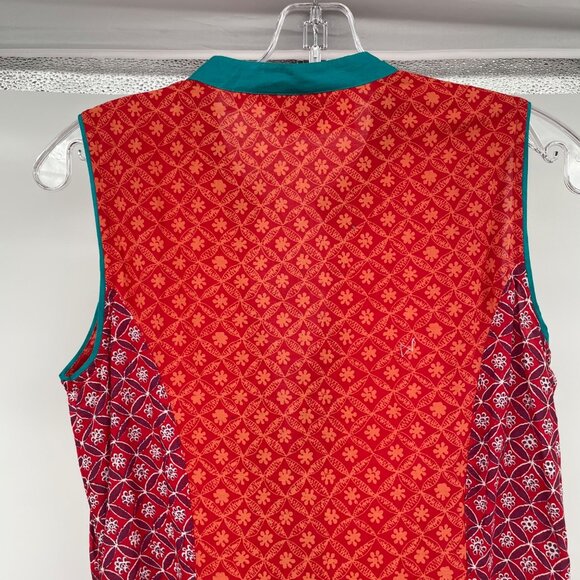 BIBA Sleeveless Midi Dress A-Line Colorful Print Womens Size 34 - Picture 6 of 9